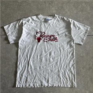 90s Vintage Chicago Bulls Heather Gray Embroidered T Shirt Size XL